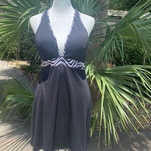 Sexy black baby phat swim cover up dress Size M with zebra 🦓 accents
